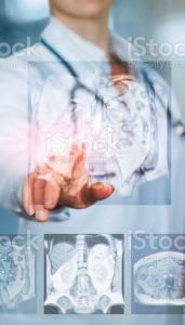 doctor selecting a medical image