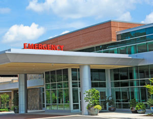emergency room entrance to a hospital